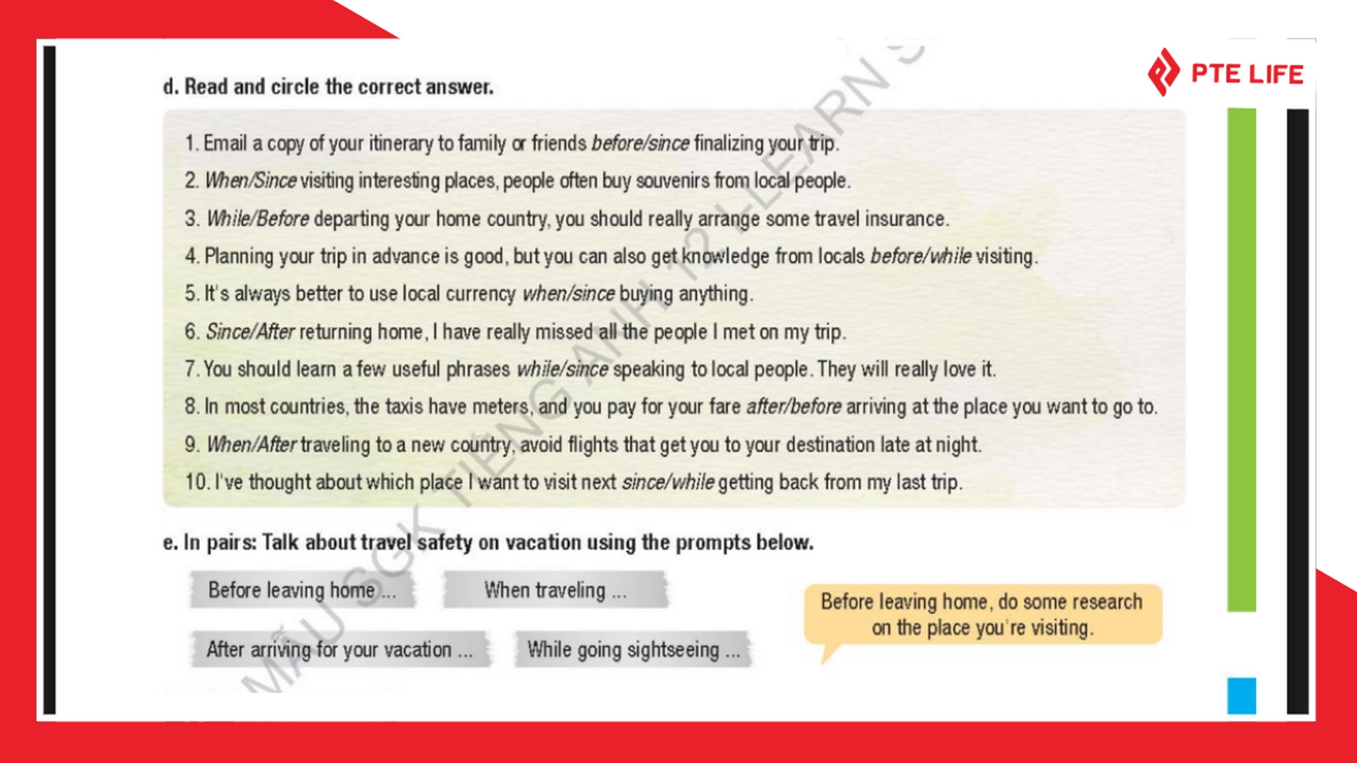 Yêu cầu bài tập Grammar d, e phần tiếng Anh 12 Unit 2 Lesson 1