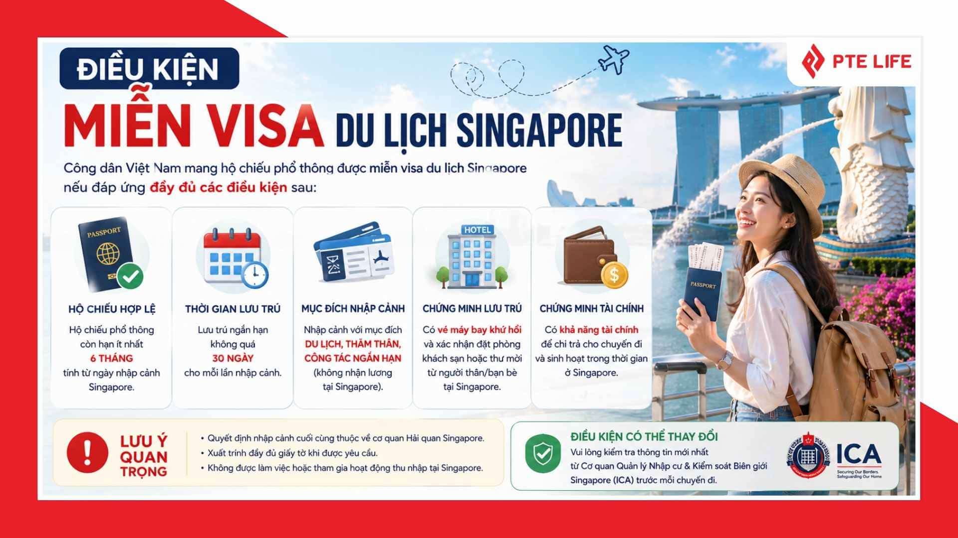 Điều kiện miễn visa du lịch Singapore mới nhất 2026