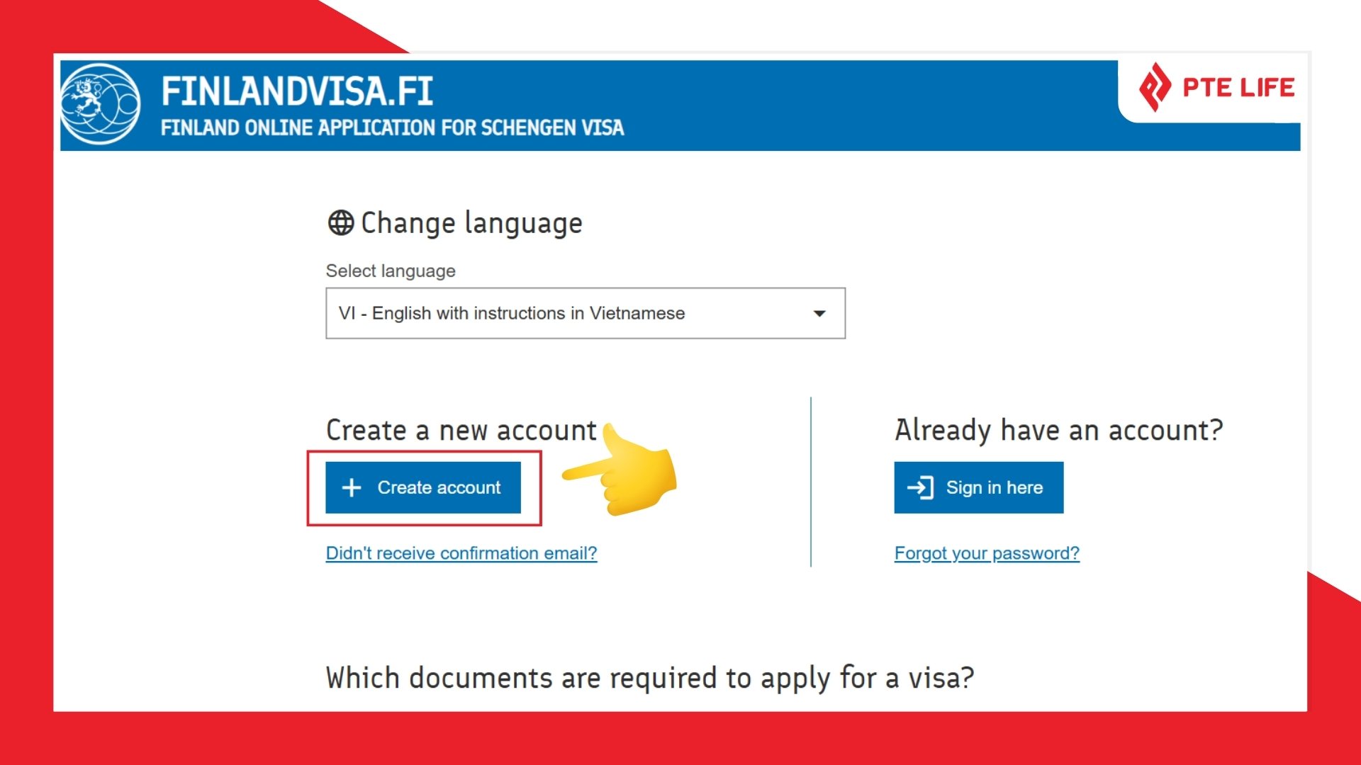 Tạo tài khoản trên Finland Visa.fi để điền đơn xin visa Phần Lan online