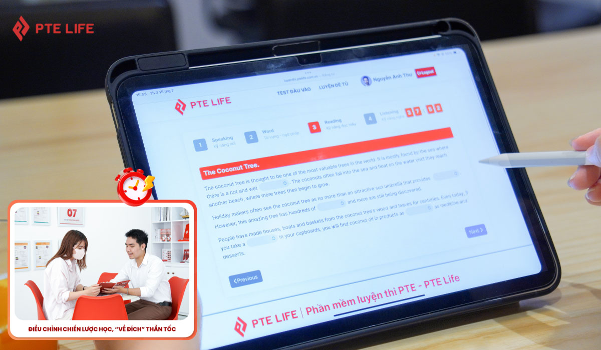 Dynamic Roadmap™ PTE Life - Lộ trình học PTE đúng trọng tâm, đúng mục tiêu 2 Học viên tại PTE Life liên tục được giáo viên chấm chữa bài và điều chỉnh chiến lược phù hợp