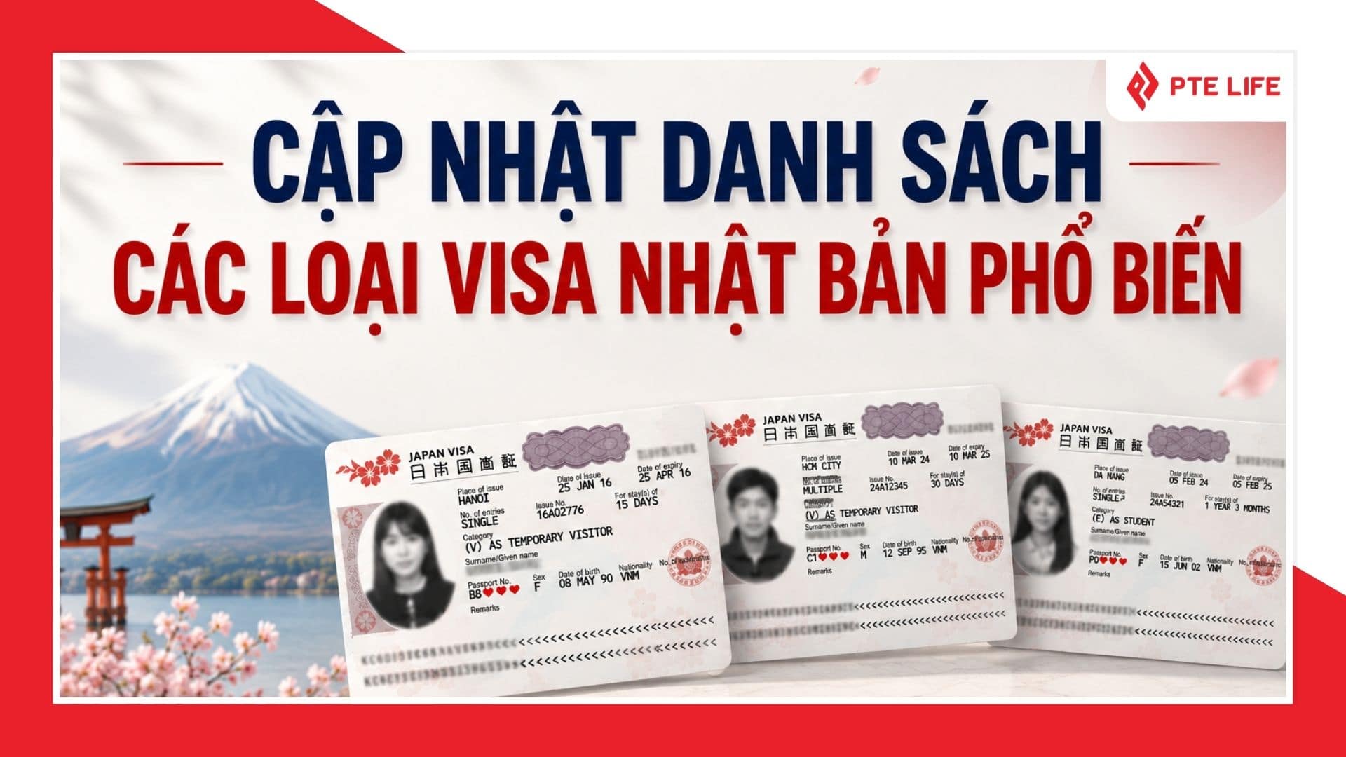 Tổng hợp các loại visa Nhật Bản phổ biến 2026