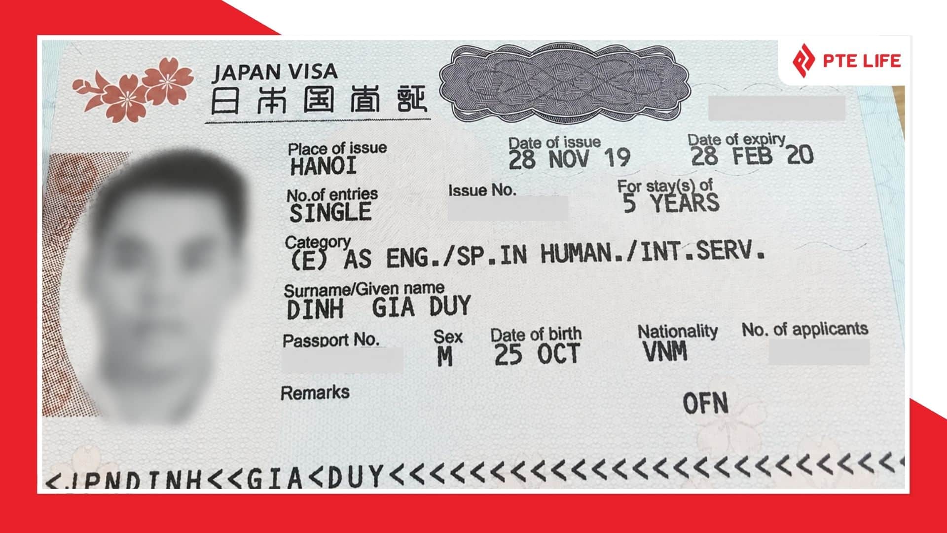 Mẫu visa kỹ sư Nhật Bản
