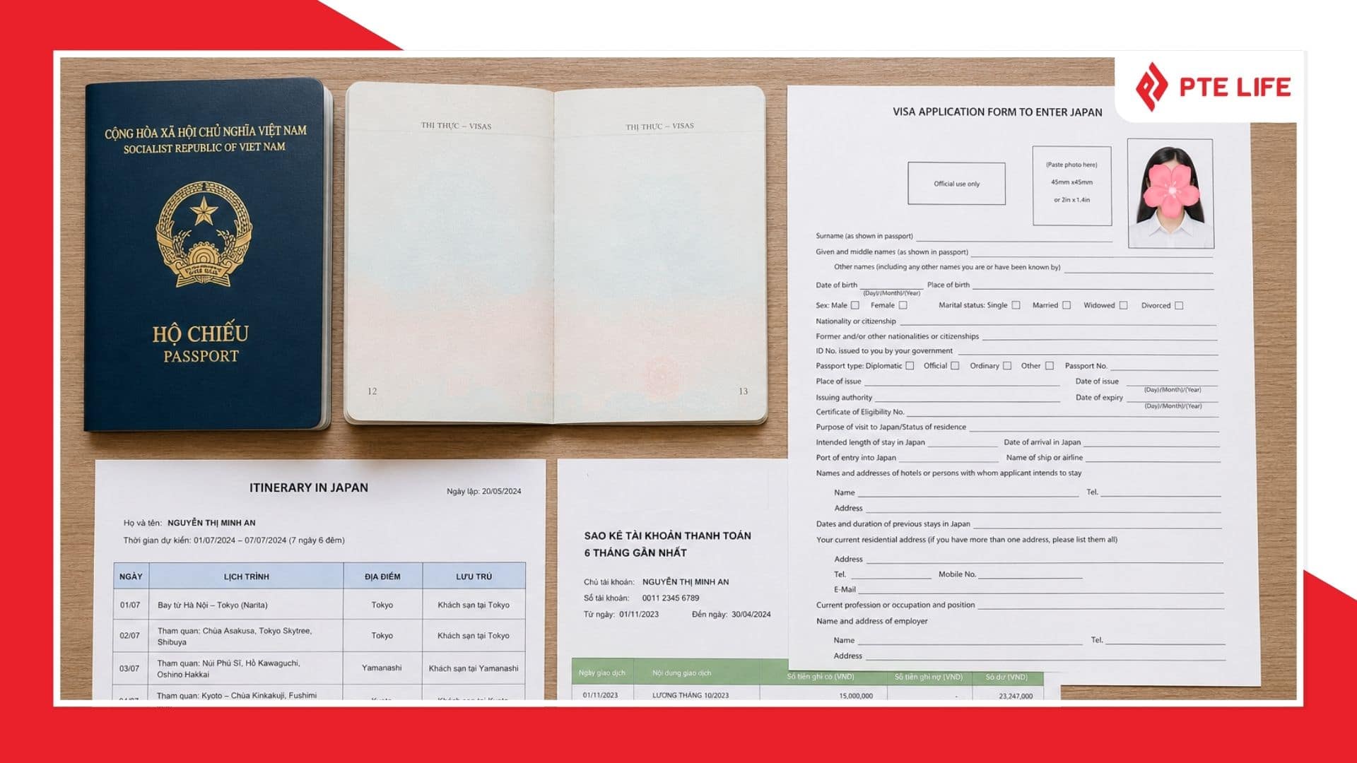 Các giấy tờ trong hồ sơ xin visa du lịch Nhật Bản phải còn thời hạn hiệu lực