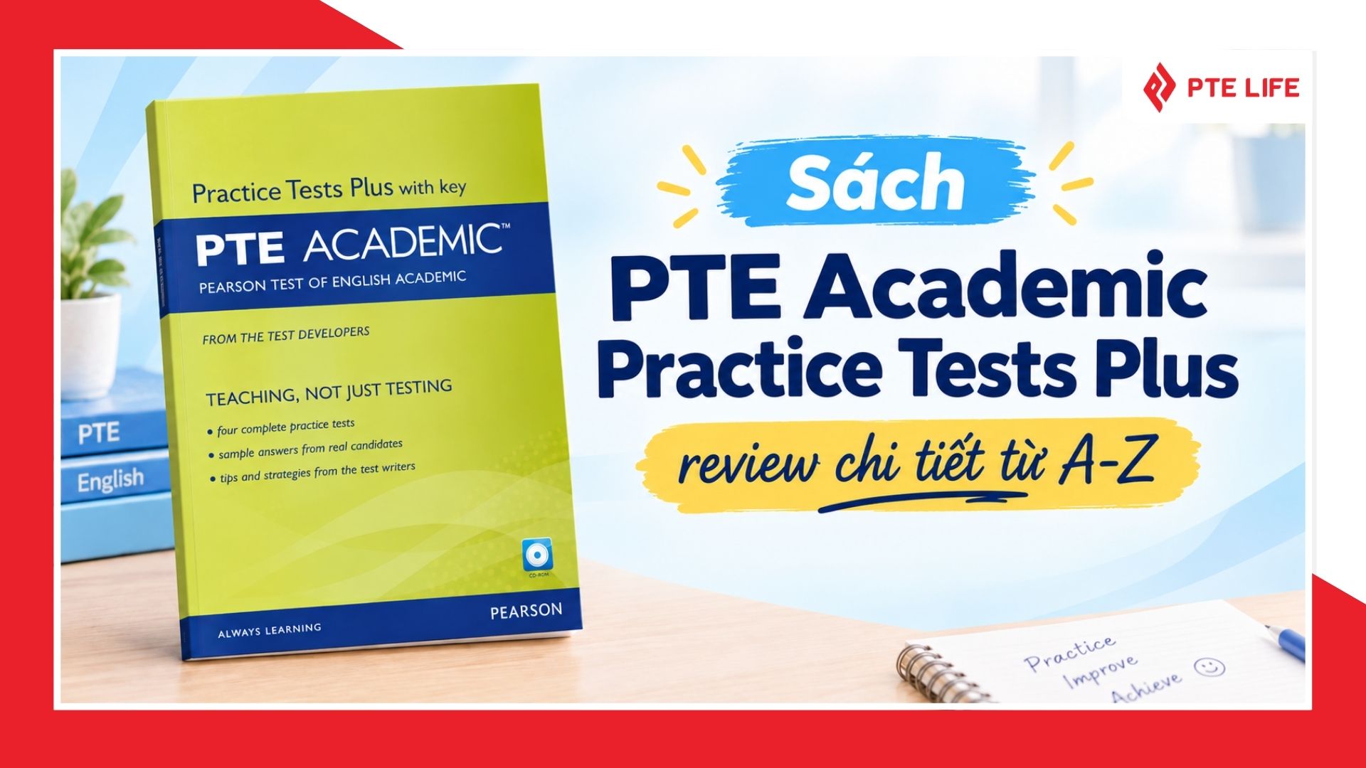 Review sách PTE Academic Practice Tests Plus