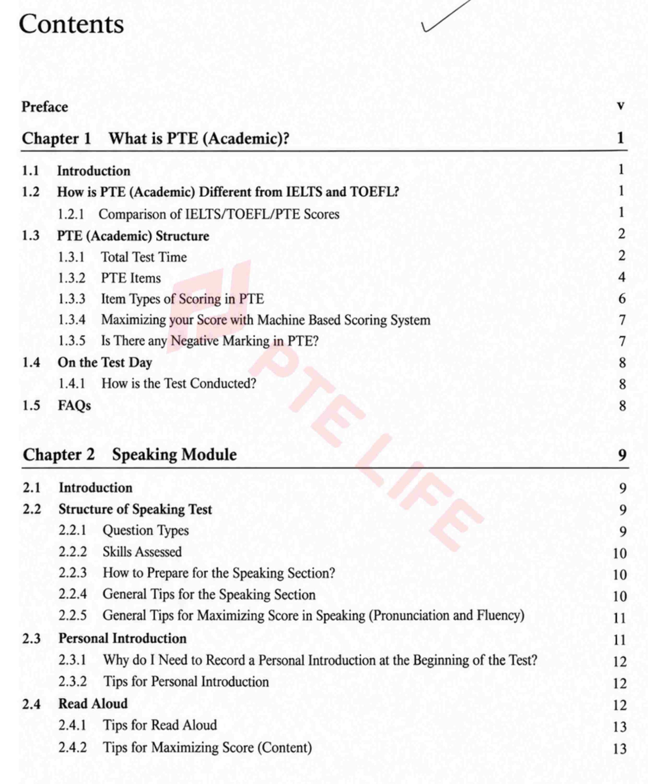 Mục lục sách PTE Advantage For The Academic Module