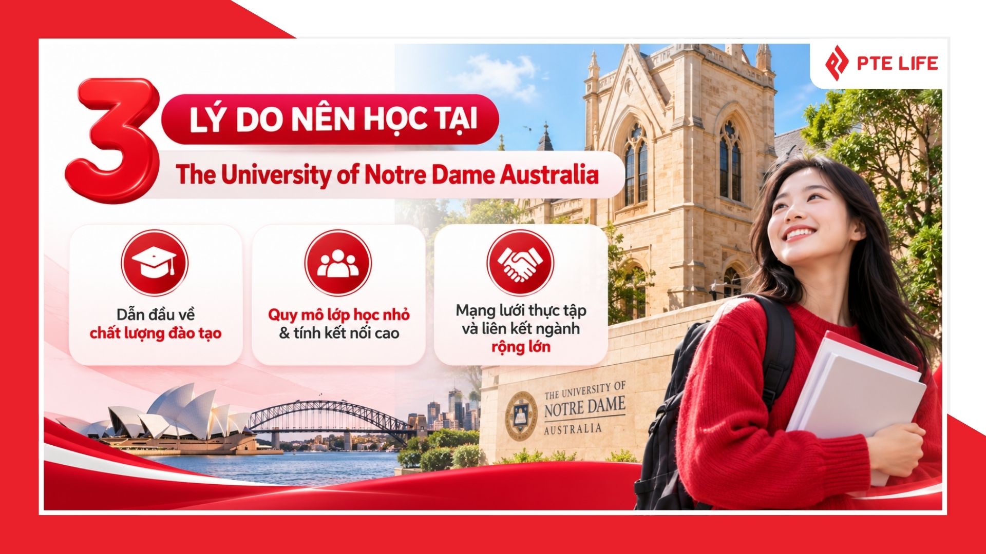 The University of Notre Dame Australia: Thông tin, học phí & học bổng 2026–2027 2 3 lý do nên học tại Đại học Notre Dame Úc